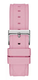 Guess Zena Quartz White Dial Pink Rubber Strap Watch For Women - W1094L4 Authentic Buy Shop Now