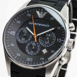 Emporio Armani Sportivo Chronograph Black Dial Black Strap Watch For Men - AR5858 Authentic Buy Shop Now