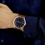 Armani Exchange Hampton Chronograph Blue Dial Brown Leather Strap Watch For Men - AX2172 Authentic Buy Shop Now