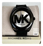 Michael Kors Janelle Quartz Silver Dial Black Rubber Strap Watch For Women - MK7138 Authentic Buy Shop Now