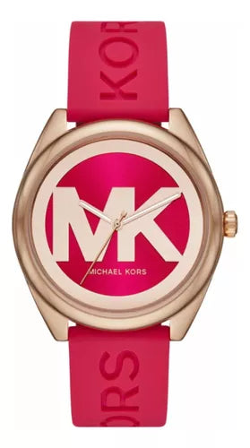Michael Kors Janelle Three Hand Red Dial Red Rubber Strap Watch For Women - MK7142 Authentic Buy Shop Now