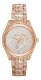 Michael Kors Lauryn Crystals Rose Gold Dial Rose Gold Steel Strap Watch For Women - MK3931 Authentic Buy Shop Now