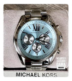 Michael Kors Bradshaw Chronograph Blue Dial Silver Steel Strap Watch For Women - MK6099 Authentic Buy Shop Now