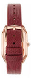 Emporio Armani Gianni T Bar Two-Hand Mother of Pearl Dial Red Leather Strap Watch For Women - AR11467 Authentic Buy Shop Now