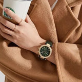 Michael Kors Parker Chronograph Green Dial Green Leather Strap Watch For Women - MK6985 Authentic Buy Shop Now