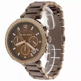 Michael Kors Parker Chronograph Brown Dial Brown Steel Strap Watch For Women - MK5578 Authentic Buy Shop Now