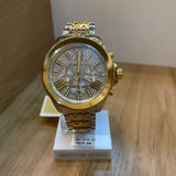 Michael Kors Wren Chronograph Crystals Silver Two Tone Steel Strap Watch for Women - MK6953 Authentic Buy Shop Now