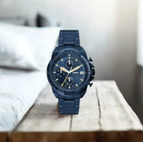 Fossil Bronson Chronograph Blue Dial Blue Steel Strap Watch for Men - FS5916 Authentic Buy Shop Now