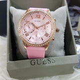 Guess Solar Rose Gold Dial Pink Rubber Strap Watch For Women - W1135L2 Authentic Buy Shop Now