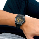 Fossil Bronson Automatic Skeleton Black Dial Black Steel Strap Watch for Men - ME3217 Authentic Buy Shop Now