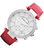 Michael Kors Parker Silver Dial Red Leather Strap Watch for Women - MK2278 Authentic Buy Shop Now