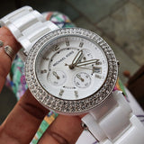 Michael Kors Parker White Dial White Ceramic Strap Watch for Women - MK5654 Authentic Buy Shop Now