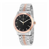 Gucci G Timeless Black Dial Two Tone Steel Strap Watch For Men - YA126410 Authentic Buy Shop Now