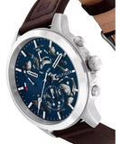 Tommy Hilfiger Henry Chronograph Blue Dial Brown Leather Strap Watch For Men -1710476 Authentic Buy Shop Now