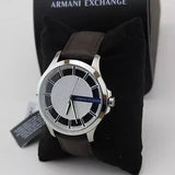 Armani Exchange Hampton Chronograph White Dial Brown Leather Strap Watch For Men - AX2187 Authentic Buy Shop Now