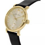 Marc Jacobs Baker Gold Dial Black Leather Strap Watch for Women - MBM1399 Authentic Buy Shop Now