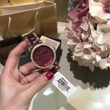 Michael Kors Parker Maroon Dial Two Tone Steel Strap Watch for Women - MK6412 Authentic Buy Shop Now