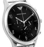 Emporio Armani Beta Chronograph Black Dial Steel Strap Watch For Men - AR1863 Authentic Buy Shop Now