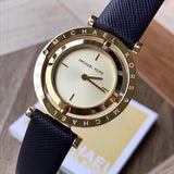 Michael Kors Averi Gold Dial Navy Blue Leather Strap Watch for Women - MK2526 Authentic Buy Shop Now