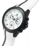 Tommy Hilfiger Aiden Chronograph White Dial White Rubber Strap Watch For Men - 1791862 Authentic Buy Shop Now