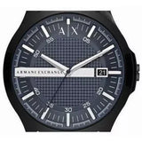 Armani Exchange Hampton Quartz Blue Dial Black Leather Strap Watch for Men - AX2411 Authentic Buy Shop Now