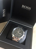 Hugo Boss Grand Prix Black Dial Silver Steel Strap Watch for Men - 1513477 Authentic Buy Shop Now