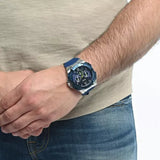 Guess Genesis Multi Function Analog Blue Dial Blue Rubber Strap Watch For Men - W1254G1 Authentic Buy Shop Now