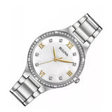 Bulova Crystal Collection Mother of Pearl Dial Silver Steel Strap Watch for Women - 96L263 Authentic Buy Shop Now