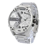 Diesel Mr. Daddy Chronograph Silver Dial Silver Steel Strap Watch For Men - DZ7421 Authentic Buy Shop Now