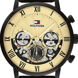 Tommy Hilfiger Legend Chronograph Gold Dial Black Mesh Bracelet Watch For Men - 1710568 Authentic Buy Shop Now