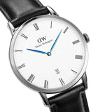 Daniel Wellington Dapper Sheffield White Dial Black Leather Strap Watch For Men - DW00100088 Authentic Buy Shop Now