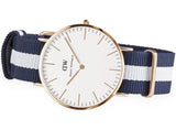 Daniel Wellington Classic Glasgow White Dial Two Tone NATO Strap Watch for Men - DW00100004 Authentic Buy Shop Now