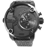 Diesel Little Daddy Dual Time Chronograph Grey Dial Stainless Steel Strap Watch For Men - DZ7263 Authentic Buy Shop Now