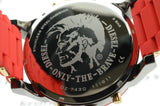 Diesel Mr Daddy 2.0 Chronograph Grey Dial Red Rubber Strap Watch For Men - DZ7430 Authentic Buy Shop Now
