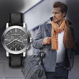 Burberry The City Grey Dial Black Leather Strap Watch for Men - BU9362 Authentic Buy Shop Now
