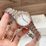 Michael Kors Mindy Three Hand White Dial Two Tone Steel Strap Watch For Women - MK7077 Authentic Buy Shop Now