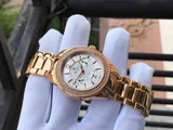 Bulova Crystal Silver Dial Rose Gold Steel Strap Watch for Women - 97N101 Authentic Buy Shop Now