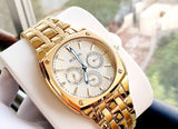Bulova Multifunction White Dial Gold Steel Strap Watch for Men - 97C105 Authentic Buy Shop Now