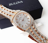 Bulova Phantom Crystal Silver Dial Two Tone Steel Strap Watch for Men - 98B324 Authentic Buy Shop Now