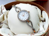Bulova Crystals Mother of Pearl Dial Two Tone Steel Strap Watch for Women - 98X108 Authentic Buy Shop Now