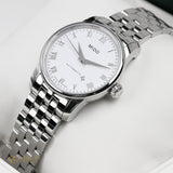 Mido Baroncelli III Automatic White Dial Silver Steel Strap Watch For Women - M7600.4.26.1 Authentic Buy Shop Now