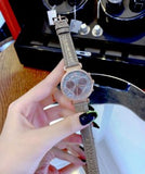 Swarovski Passage Chrono Grey Dial Grey Leather Strap Watch for Women - 5580348 Authentic Buy Shop Now