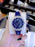 Swarovski Passage Chrono Crystal Blue Dial Blue Leather Strap Watch for Women - 5580342 Authentic Buy Shop Now