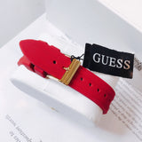 Guess Cosmo Diamonds Gold Dial Red Rubber Strap Watch for Women - GW0034L6 Authentic Buy Shop Now