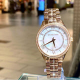 Michael Kors Lauryn Mother of Pearl Dial Rose Gold Steel Strap Watch for Women - MK3716 Authentic Buy Shop Now
