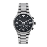 Emporio Armani Giovanni Chronograph Black Dial Silver Steel Strap Watch For Men - AR11208 Authentic Buy Shop Now