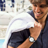 Emporio Armani Kappa Dress White Dial Two Tone NATO Strap Watch For Men - AR80005 Authentic Buy Shop Now