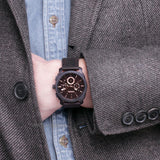 Fossil Machine Flight Chronograph Brown Dial Brown Leather Strap Watch for Men - FS4656 Authentic Buy Shop Now