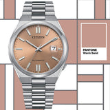 Citizen x Pantone Automatic Warm Sand Dial Silver Steel Strap Watch For Men - NJ0158-89Y Authentic Buy Shop Now