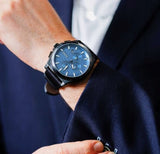 Hugo Boss Grandmaster Blue Dial Black Leather Strap Watch for Men - 1513883 Authentic Buy Shop Now